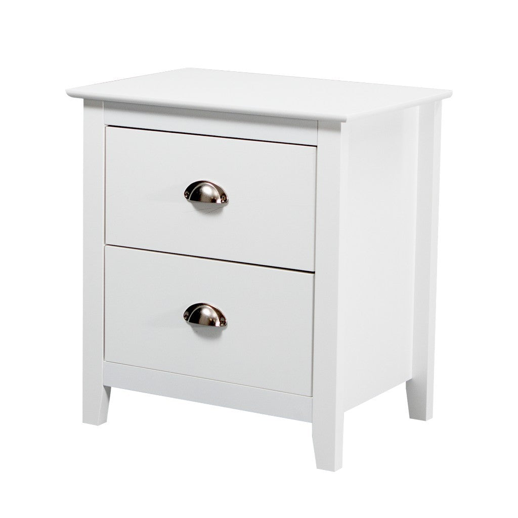Nook 2 Drawer Bedside Table - White