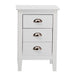 Nook 3 Drawer Bedside Table - White