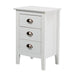 Nook 3 Drawer Bedside Table - White