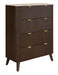Tavana Sintered Stone 4 Drawer Tallboy - Walnut