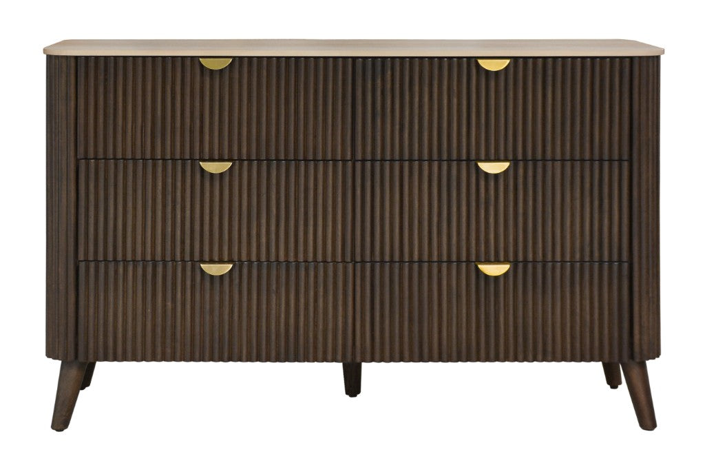 Tavana Sintered Stone 6 Drawer Dresser - Walnut