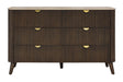 Tavana Sintered Stone 6 Drawer Dresser - Walnut