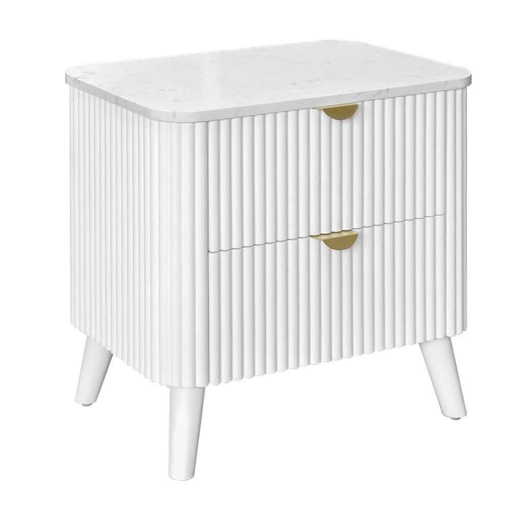 Tavana Sintered Stone 2 Drawer Bedside Table