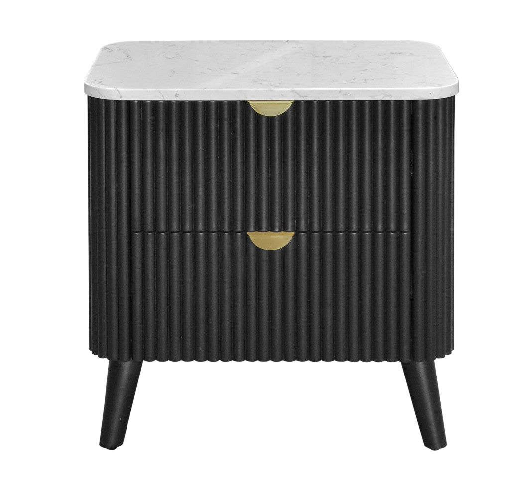 Tavana Sintered Stone 2 Drawer Bedside Table
