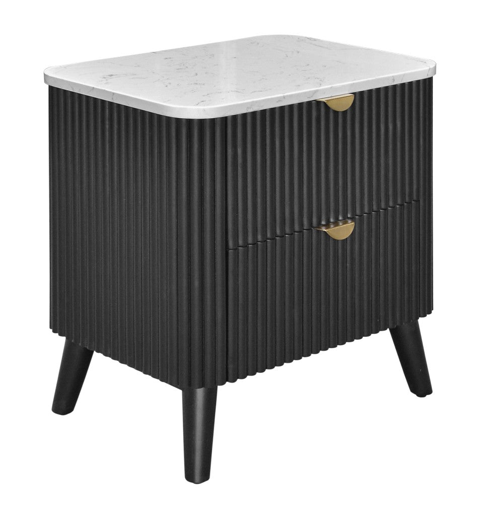 Tavana Sintered Stone 2 Drawer Bedside Table