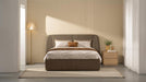 Selene Curved Upholstered Queen Bed - Cocoa