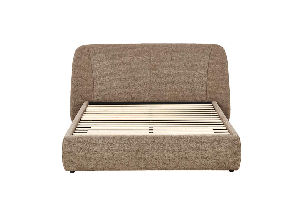 Selene Curved Upholstered Queen Bed - Cocoa