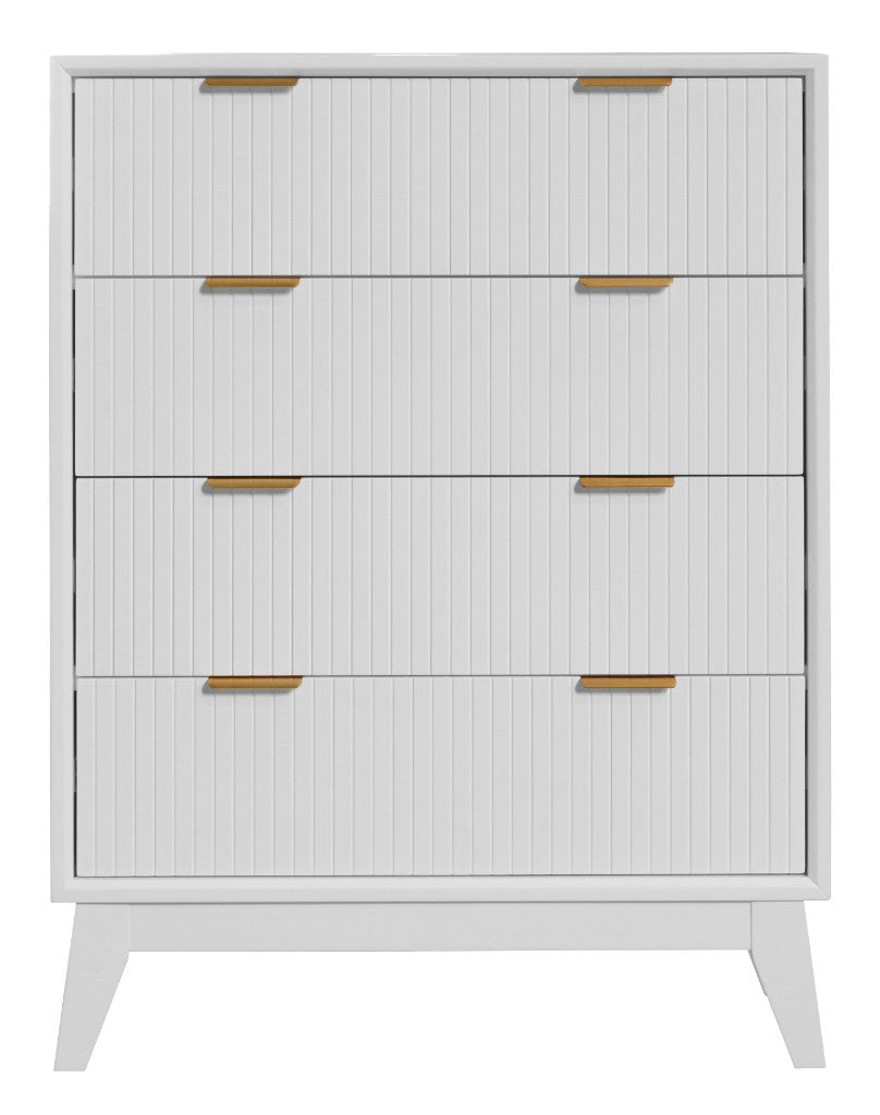 Guinevere 4 Drawer Tallboy - White