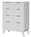 Guinevere 4 Drawer Tallboy - White