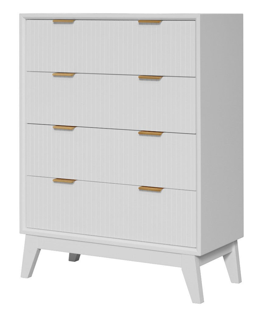Guinevere 4 Drawer Tallboy - White