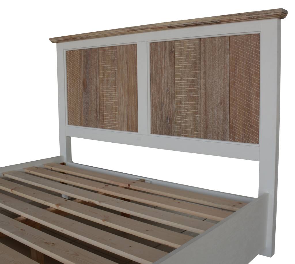 Folkestone Acacia Timber King Size Bed with Storage - Multi Colour