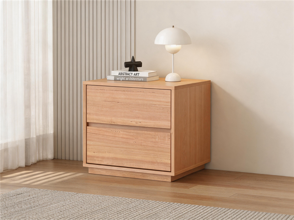 Kioto 2 Drawer Bedside Table - Natural