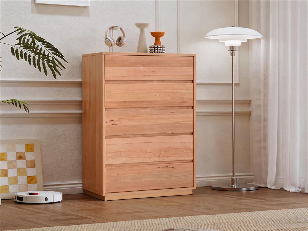 Kioto 5 Drawer Tallboy - Natural