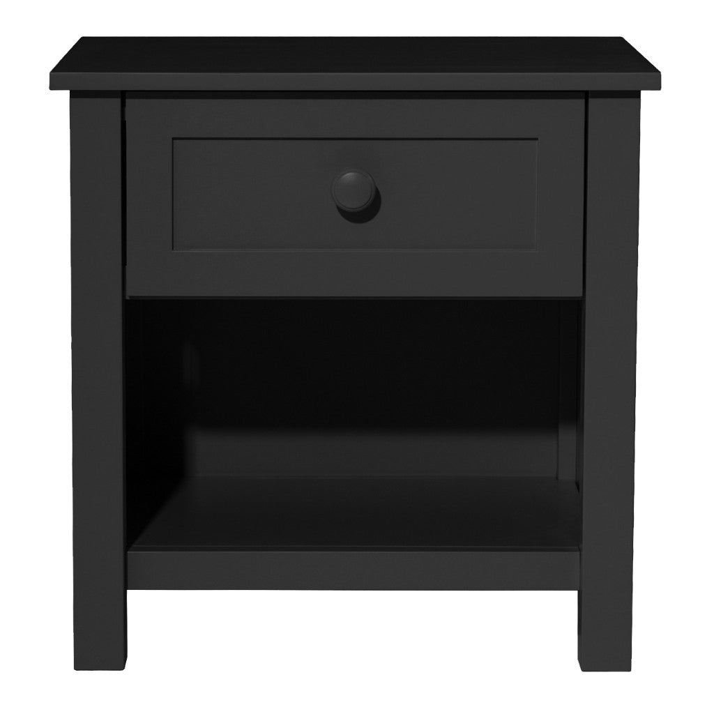 Milo 1 Drawer Bedside Table - Black