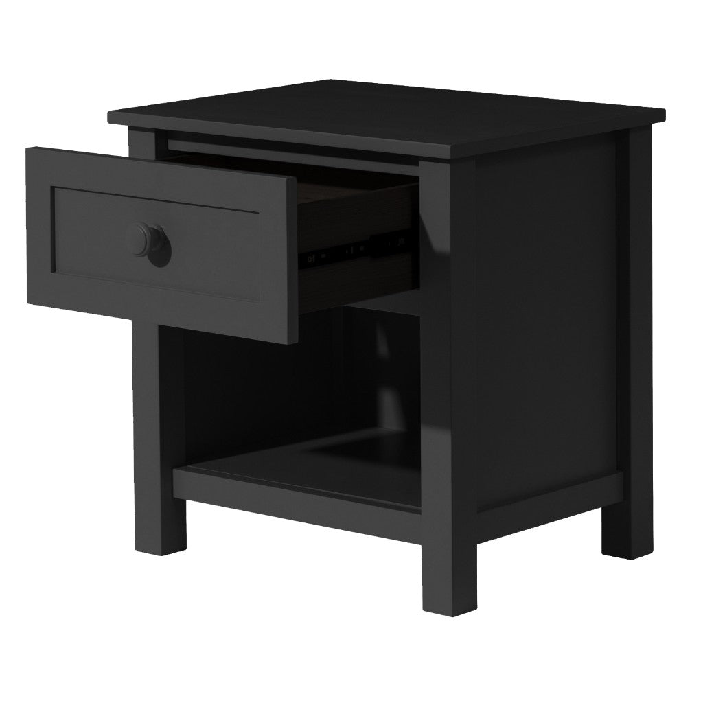 Milo 1 Drawer Bedside Table - Black