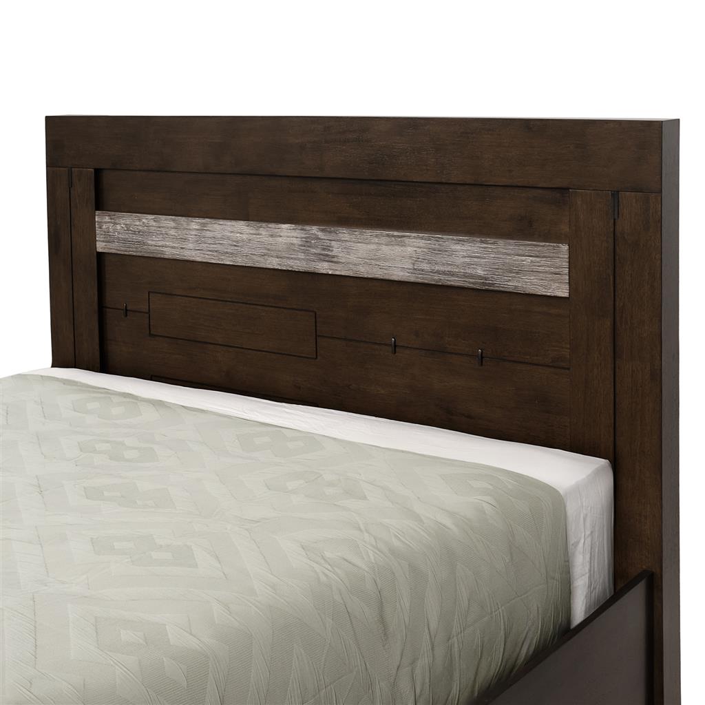 Timberline Queen Bed with Drawers - Charcoal Grey