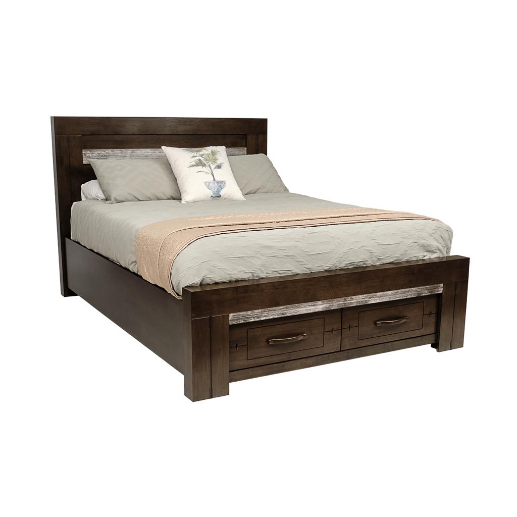Timberline King Bed with Drawers - Charcoal Grey