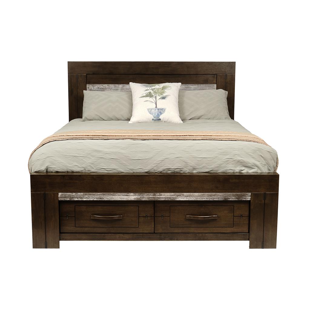 Timberline King Bed with Drawers - Charcoal Grey