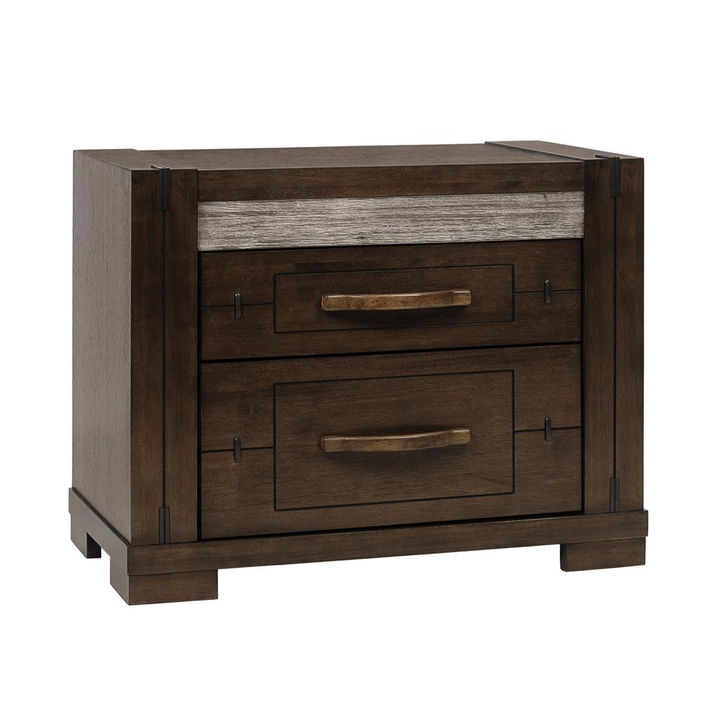 Timberline 2 Drawer Bedside Table - Charcoal Grey
