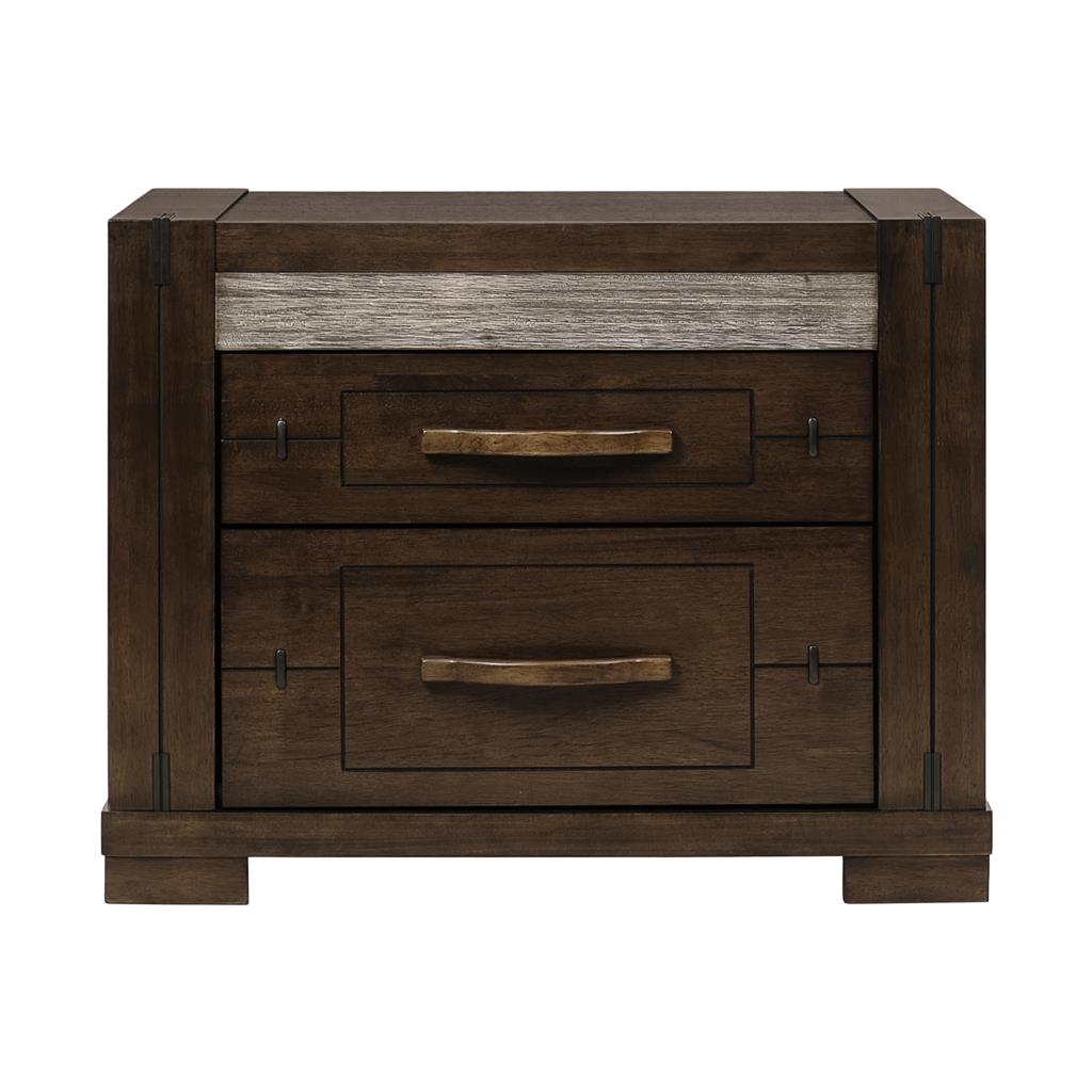 Timberline 2 Drawer Bedside Table - Charcoal Grey