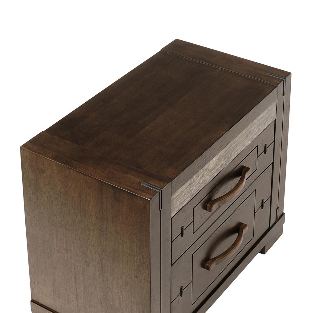 Timberline 2 Drawer Bedside Table - Charcoal Grey