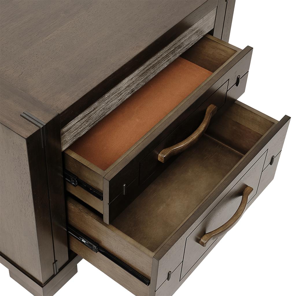 Timberline 2 Drawer Bedside Table - Charcoal Grey