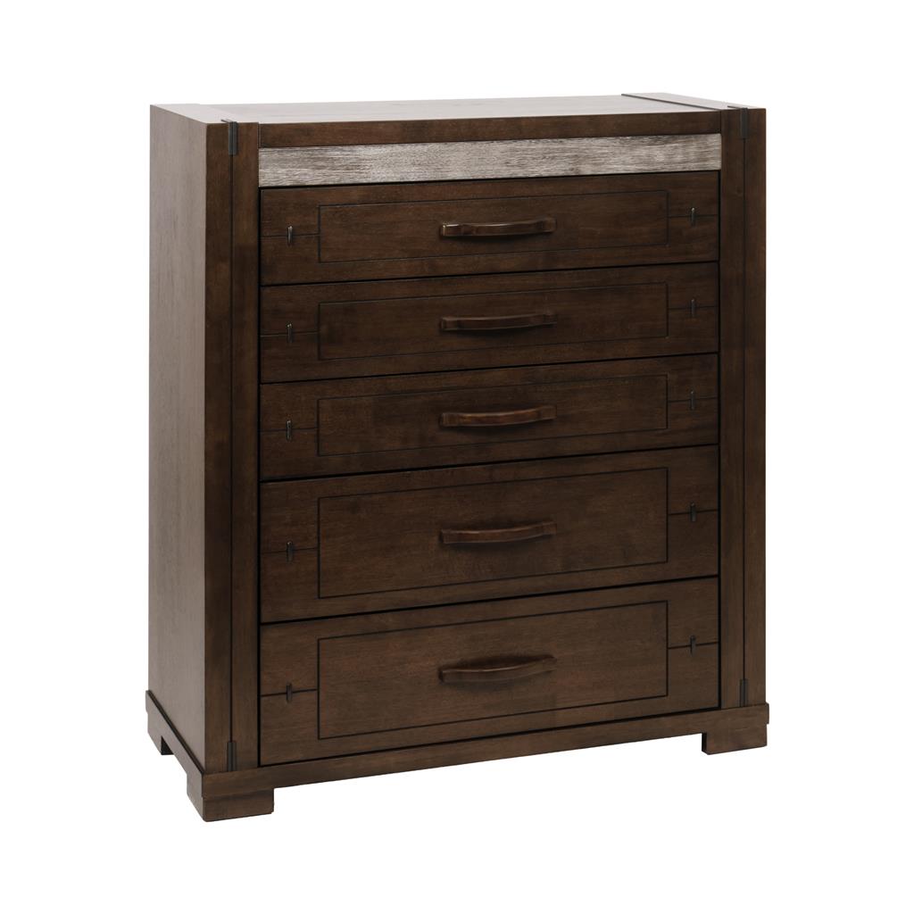 Timberline 5 Drawer Tallboy - Charcoal Grey