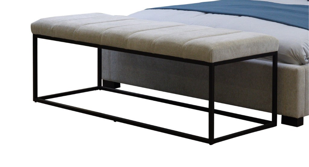Beatrix Bed End Bench - Grey