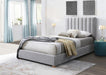 Mason Channelled Velvet King Single Bed - Light Grey