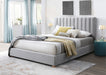 Mason Channelled Velvet Queen Bed - Light Grey