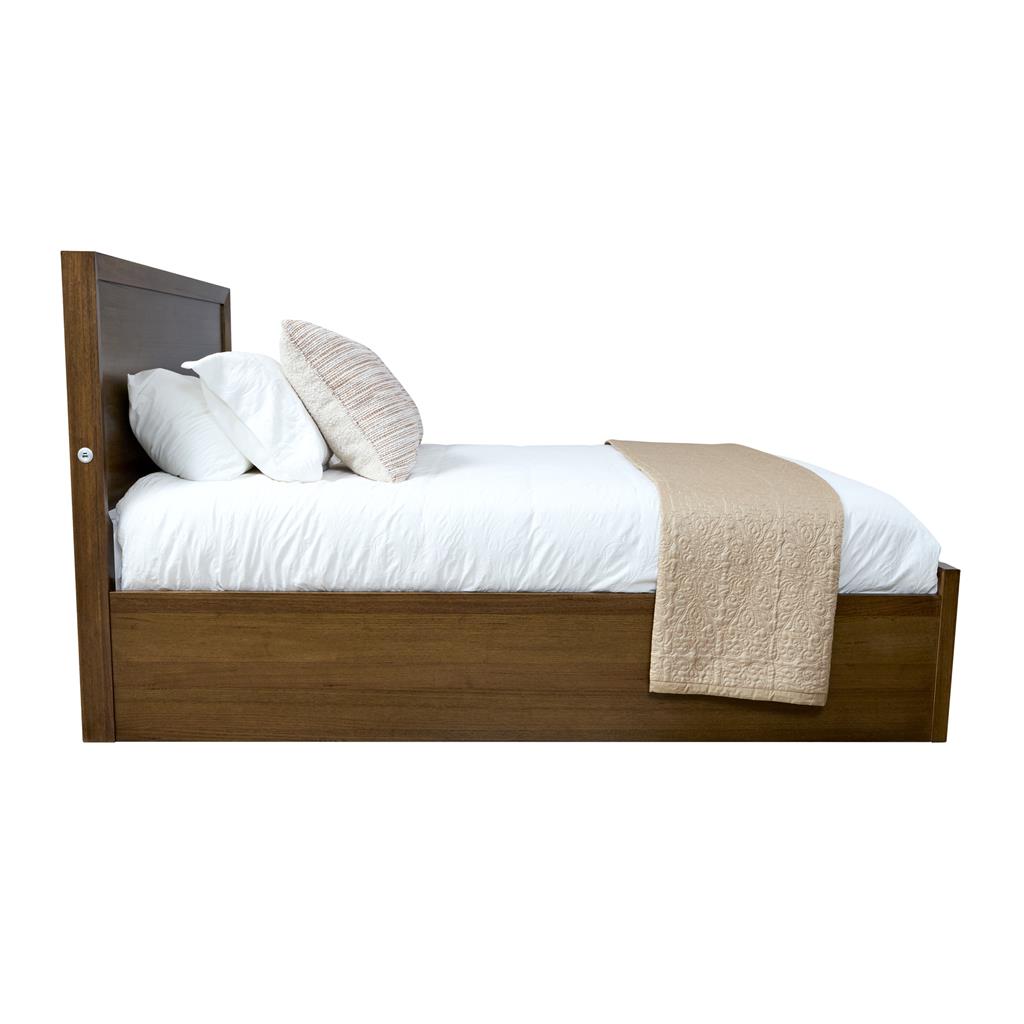 Solenne Gas Lift King Bed with USB - Smoke