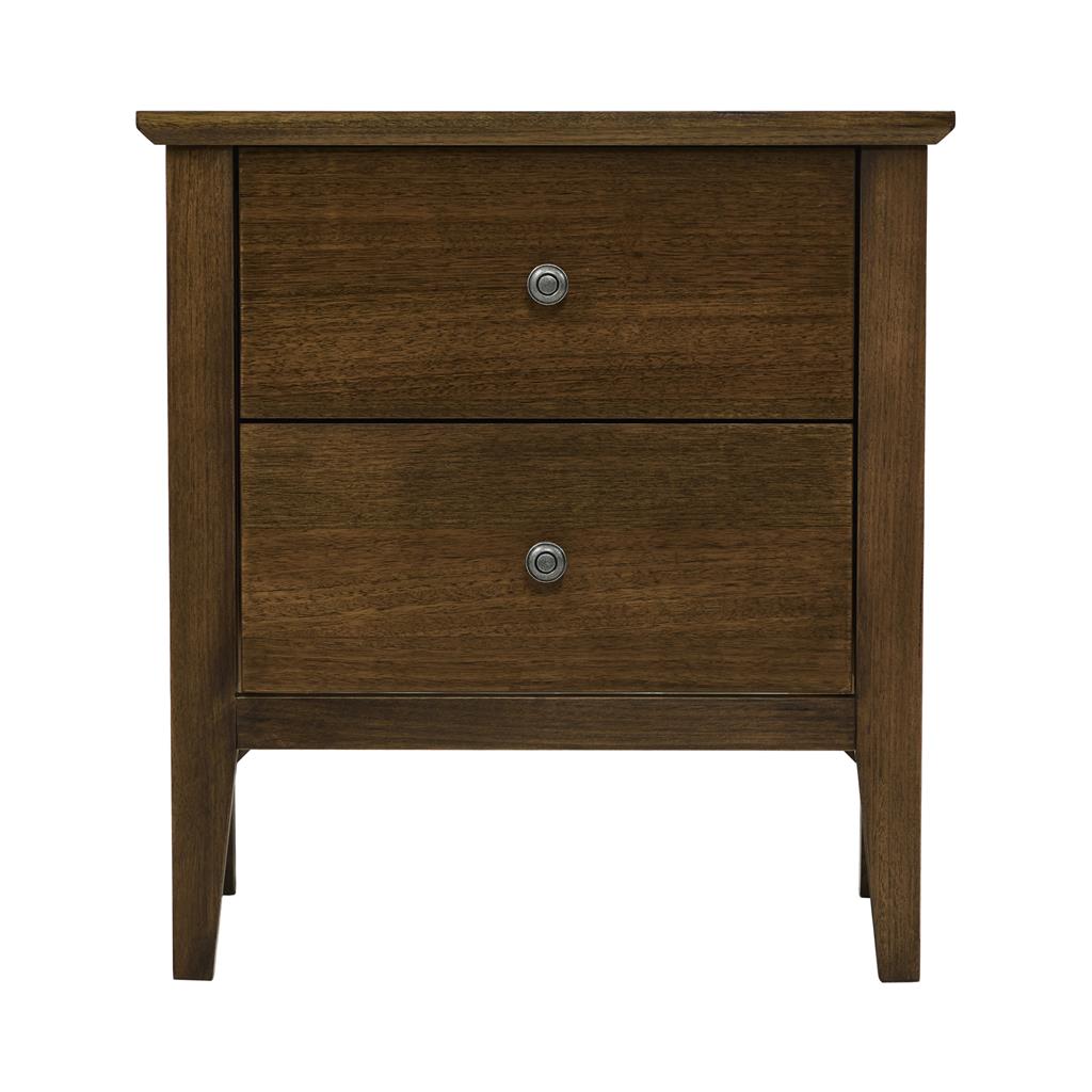 Solenne 2 Drawer Bedside Table - Smoke
