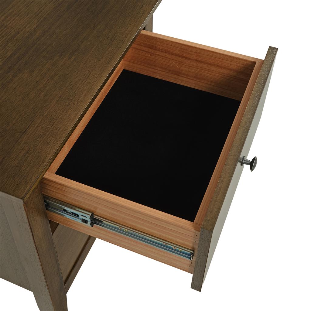 Solenne 2 Drawer Bedside Table - Smoke