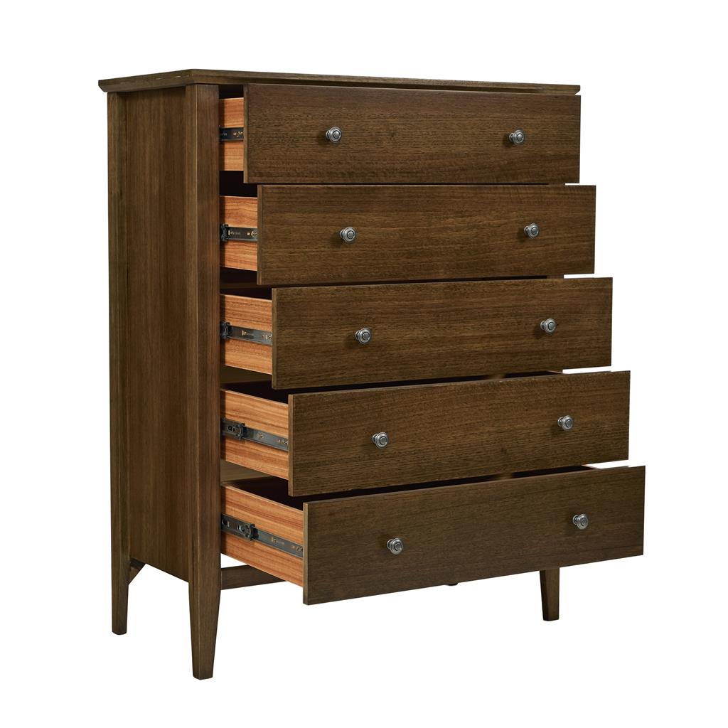 Solenne 5 Drawer Tallboy - Smoke