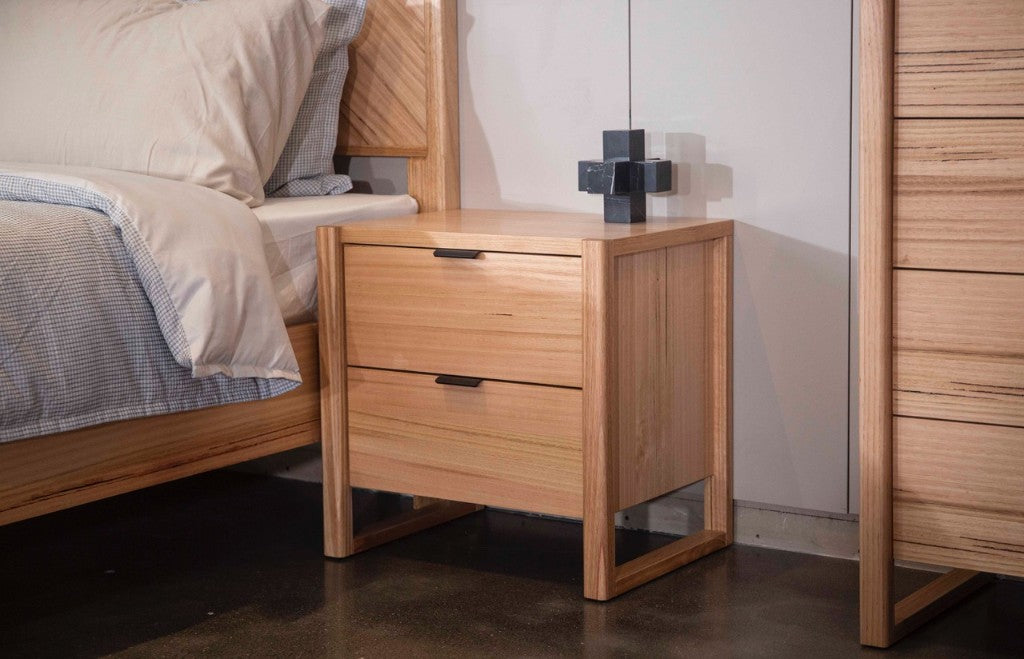 Perisher 2 Drawer Messmate Timber Bedside Table - Natural