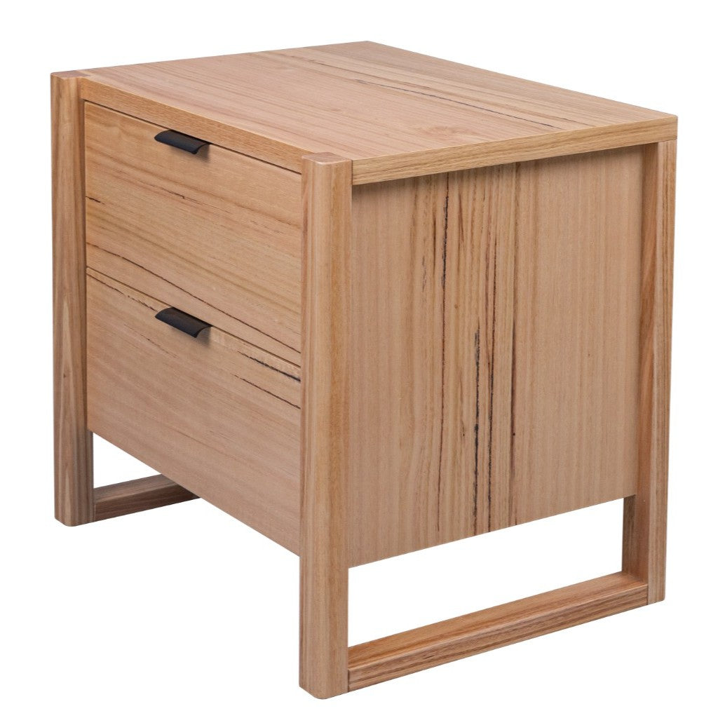 Perisher 2 Drawer Messmate Timber Bedside Table - Natural