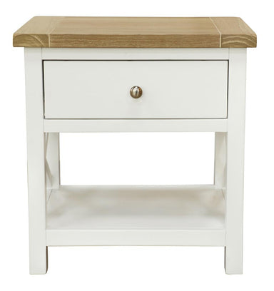 Driftwood 1 Drawer Bedside Table - Oak/White