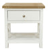 Driftwood 1 Drawer Bedside Table - Oak/White