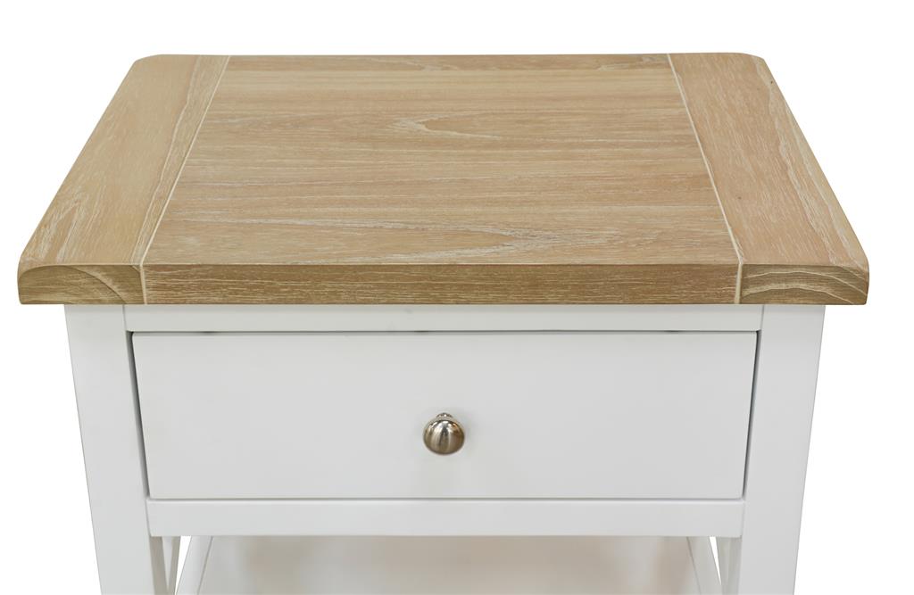 Driftwood 1 Drawer Bedside Table - Oak/White