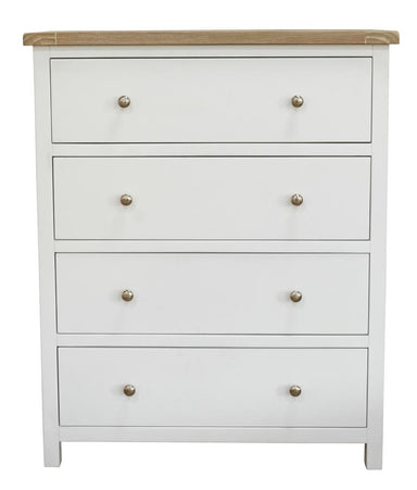 Driftwood 4 Drawer Tallboy - Oak/White