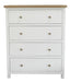 Driftwood 4 Drawer Tallboy - Oak/White