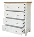 Driftwood 4 Drawer Tallboy - Oak/White