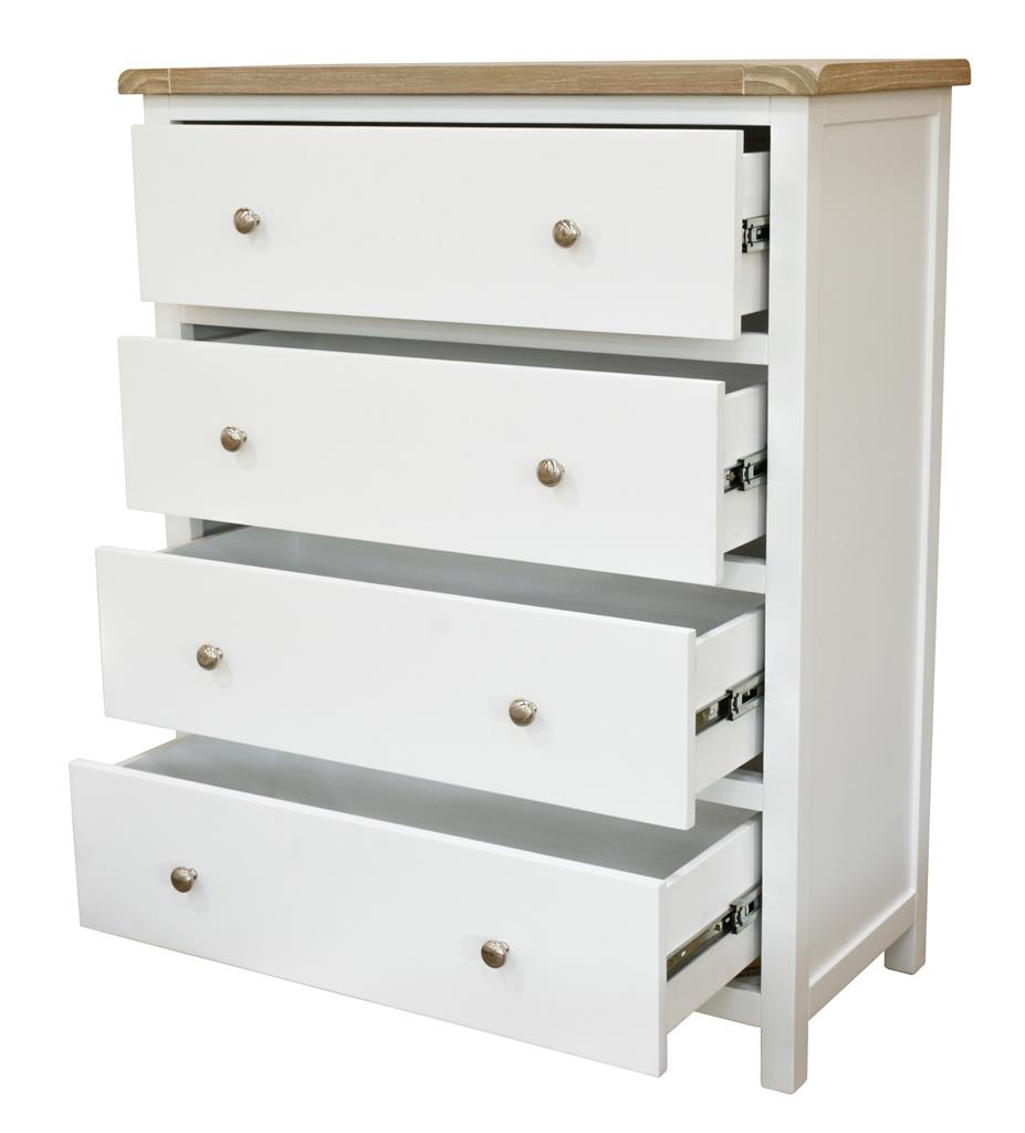 Driftwood 4 Drawer Tallboy - Oak/White