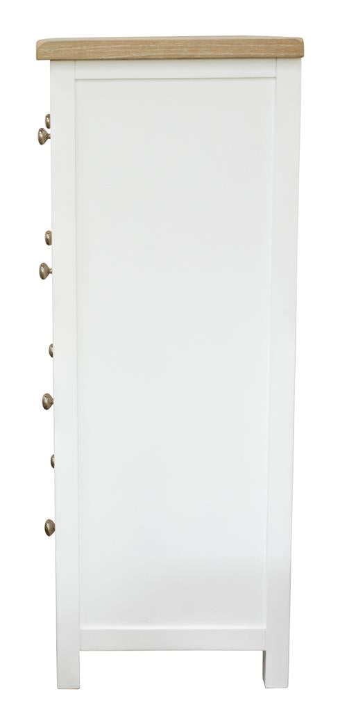 Driftwood 4 Drawer Tallboy - Oak/White