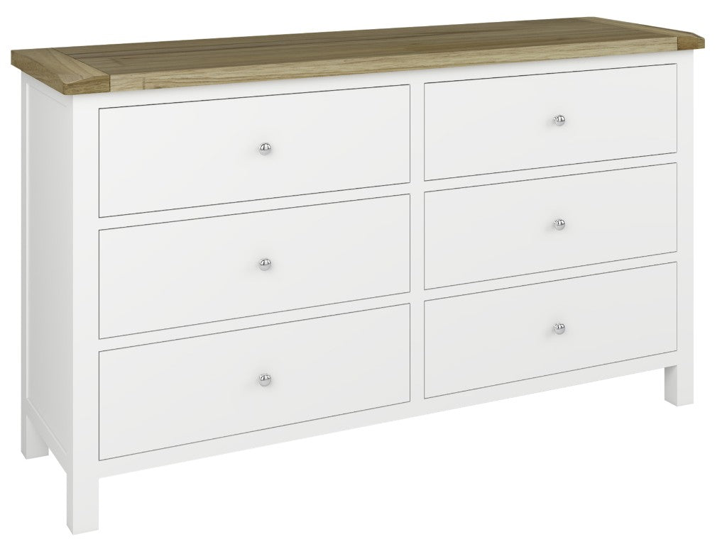 Driftwood 6 Drawer Dresser - Oak/White