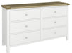Driftwood 6 Drawer Dresser - Oak/White