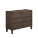 Siesta 6 Drawer Dresser - Cafe Grey