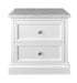 Kensal Marble Top 2 Drawer Bedside - White