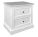 Kensal Marble Top 2 Drawer Bedside - White