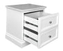 Kensal Marble Top 2 Drawer Bedside - White